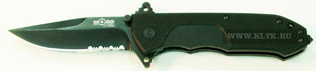 Нож складной Nemesis (сталь D2, полусеррейтор) Black Titanium