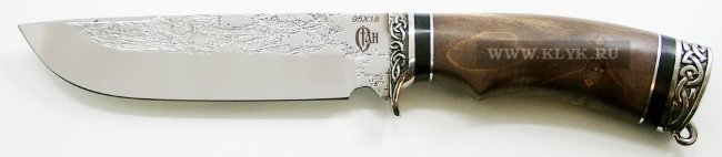Нож Вепрь (сталь 95х18, кап клёна, мельхиор)